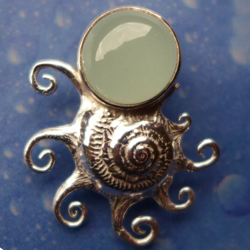 Aquamarin Kette Schnecke Sterling Silber tri