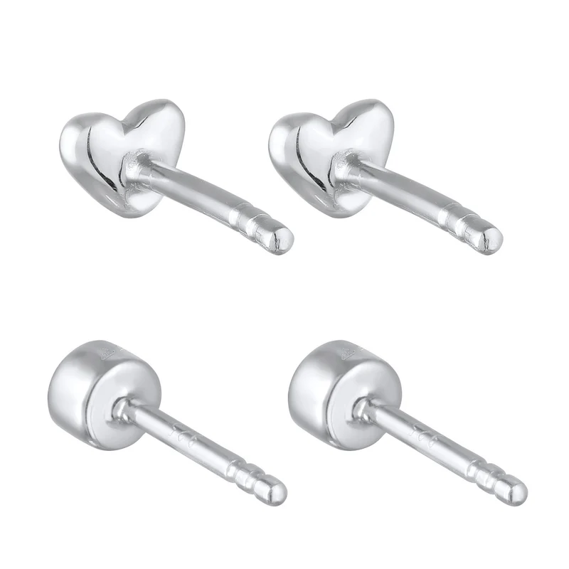 Ohrstecker Set Herz | Mit Kristallen von Swarovski® (Weiß)