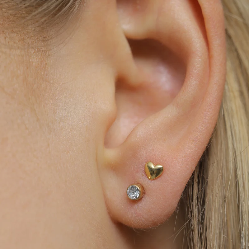 Ohrstecker Set Herz | Mit Kristallen von Swarovski® (Weiß)