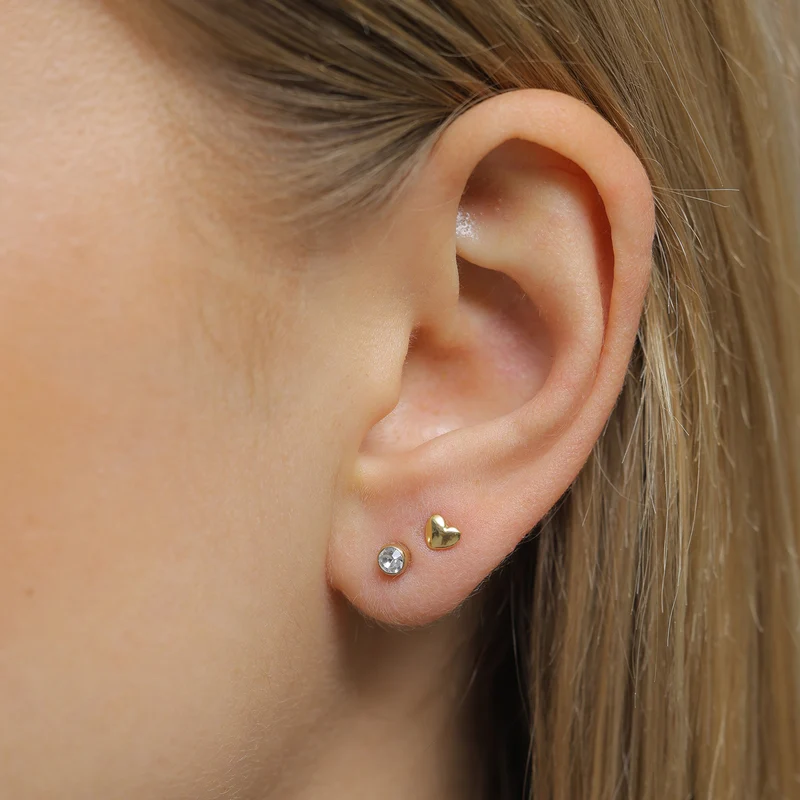 Ohrstecker Set Herz | Mit Kristallen von Swarovski® (Weiß)