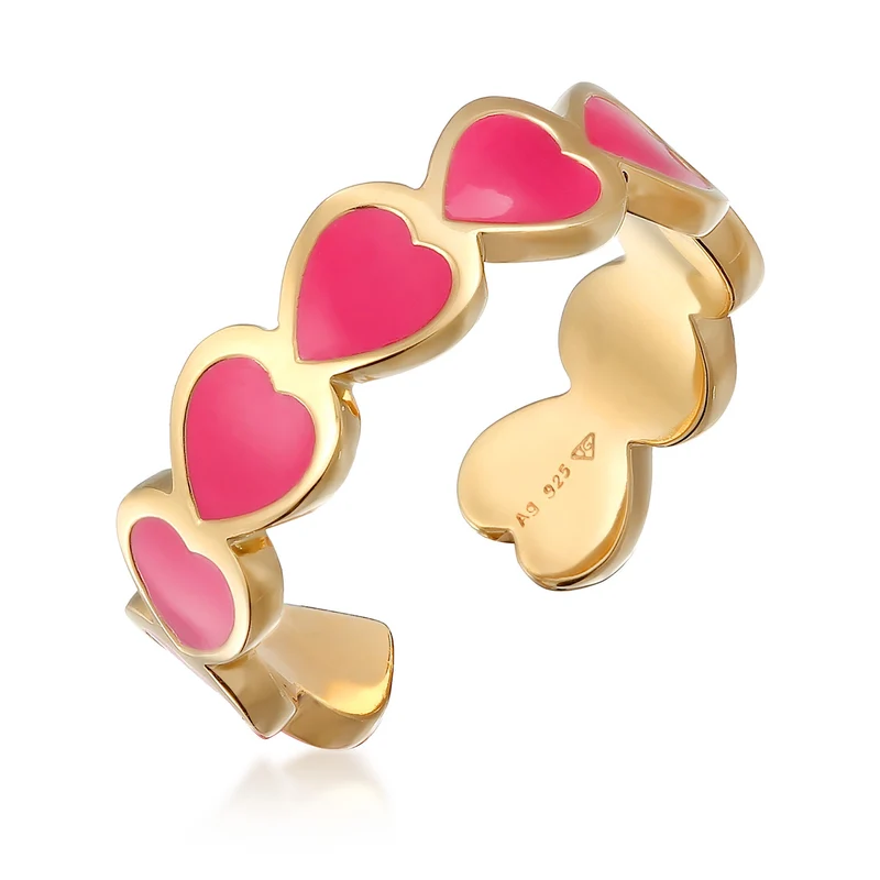 Ring Offen Herz | Emaille