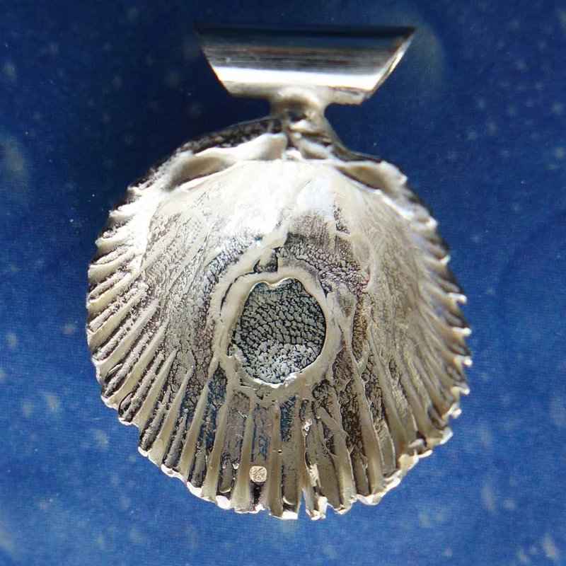 Anhänger Herzmuschel Silber stachelige s