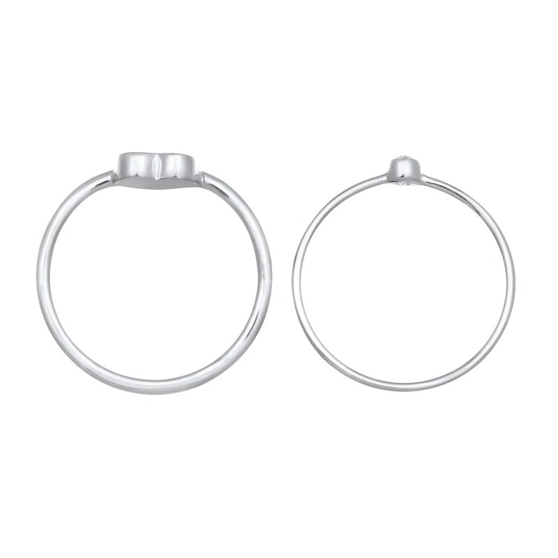 Solitär-Ring Set Herz | Mit Kristallen von Swarovski®