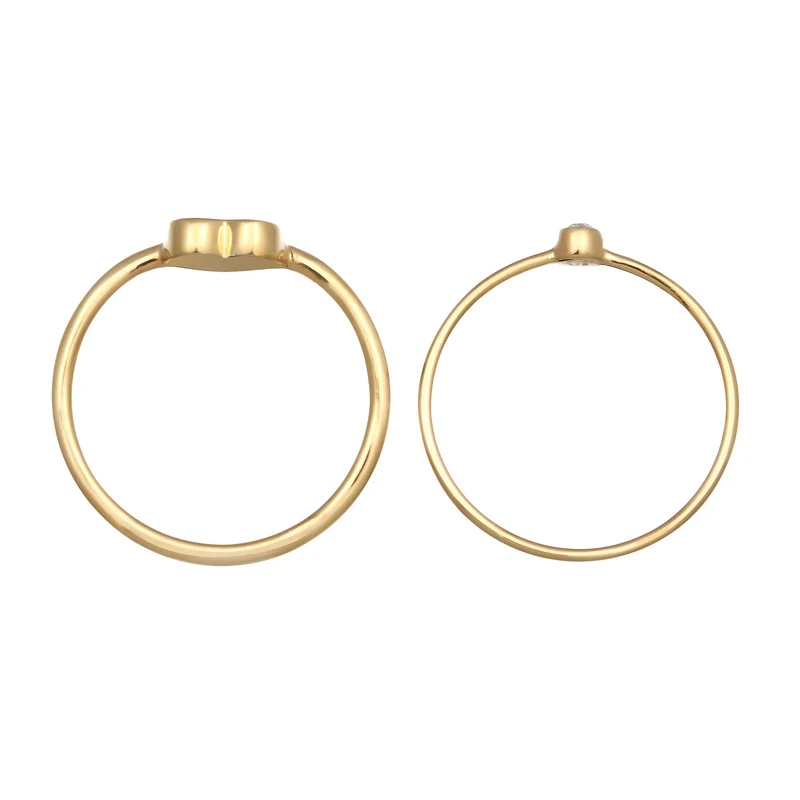 Solitär-Ring Set Herz | Mit Kristallen von Swarovski®