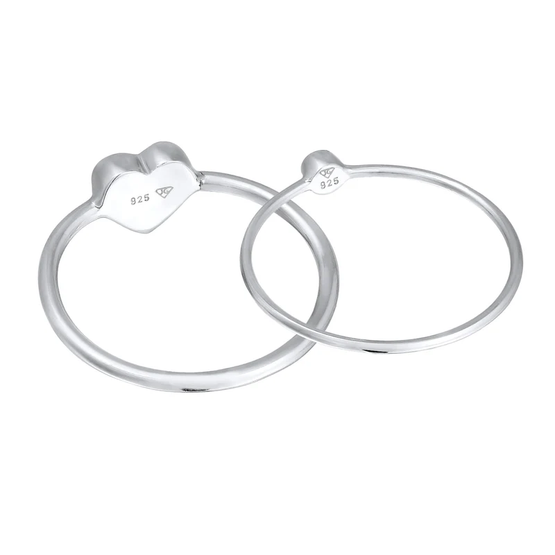 Solitär-Ring Set Herz | Mit Kristallen von Swarovski®