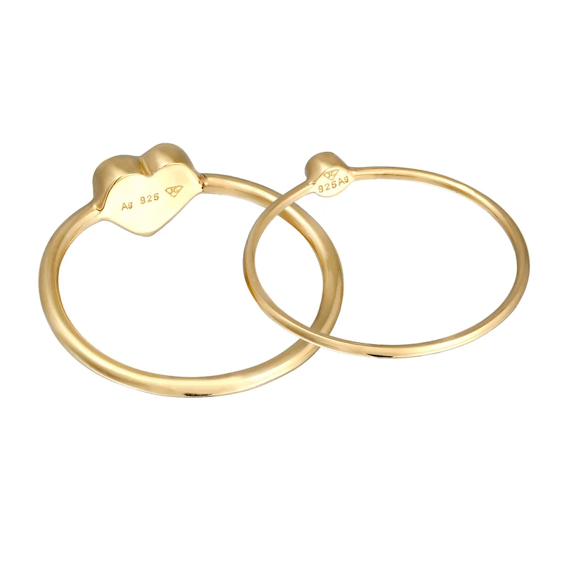Solitär-Ring Set Herz | Mit Kristallen von Swarovski®