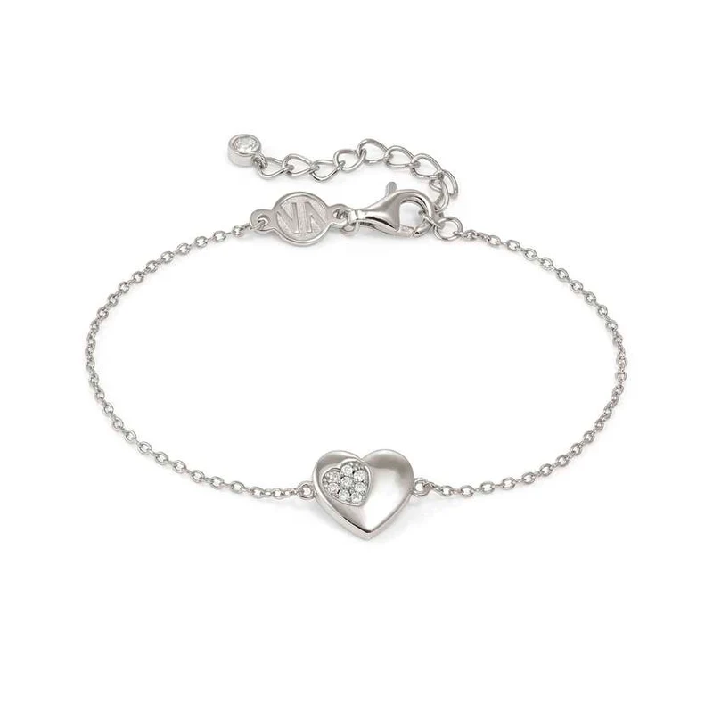 Petit Sparkle Silver Heart Bracelet with CZ