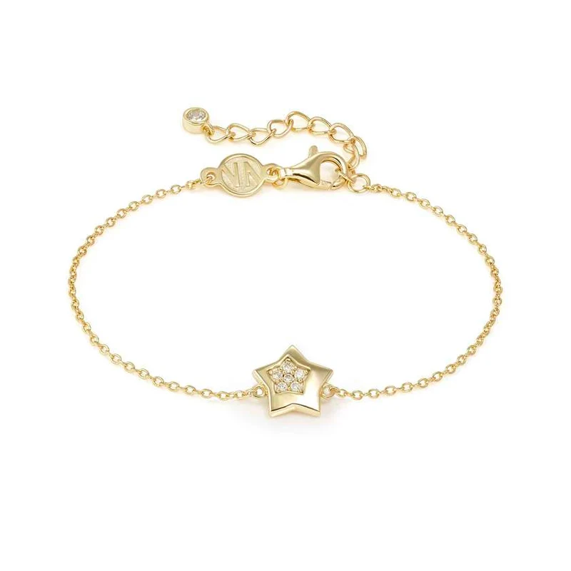 Petit Sparkle 18kt Gold Star Bracelet with CZ