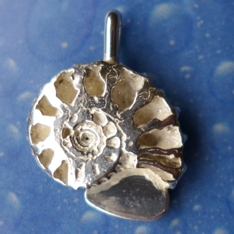 Ammonit Kette Opal Anhänger Silber gr