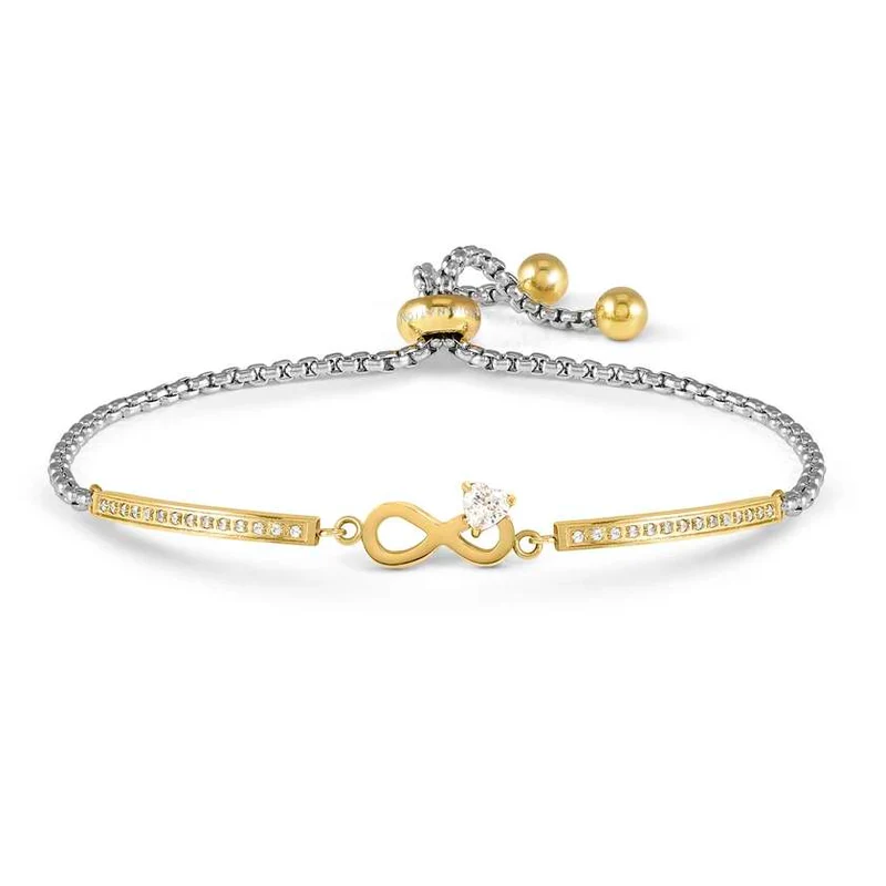 Milleluci Refined Infinity Bracelet in Gold & CZ
