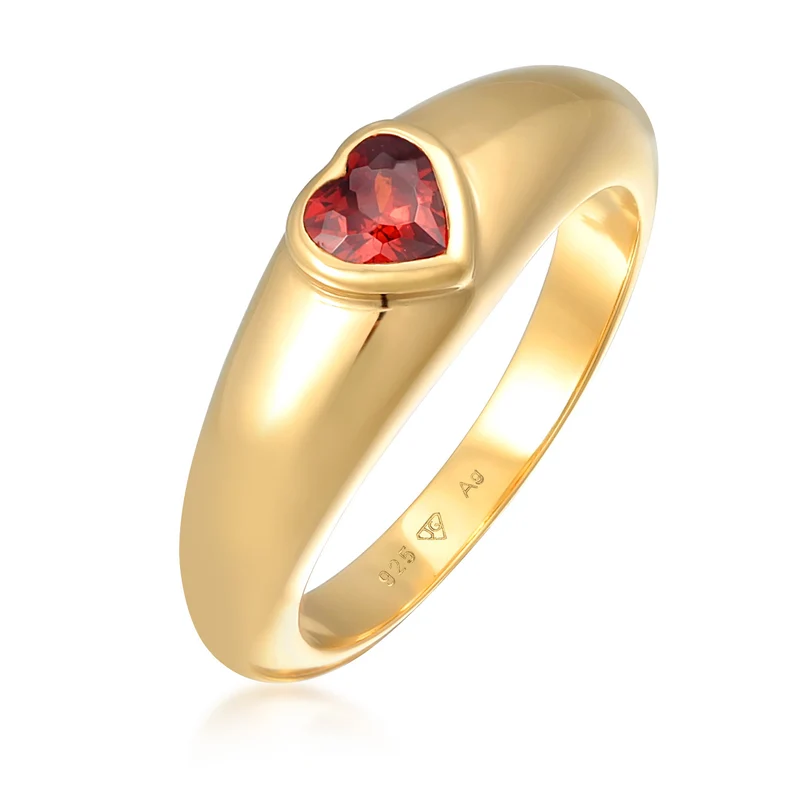 Bandring Herz | Zirkonia (Rot)