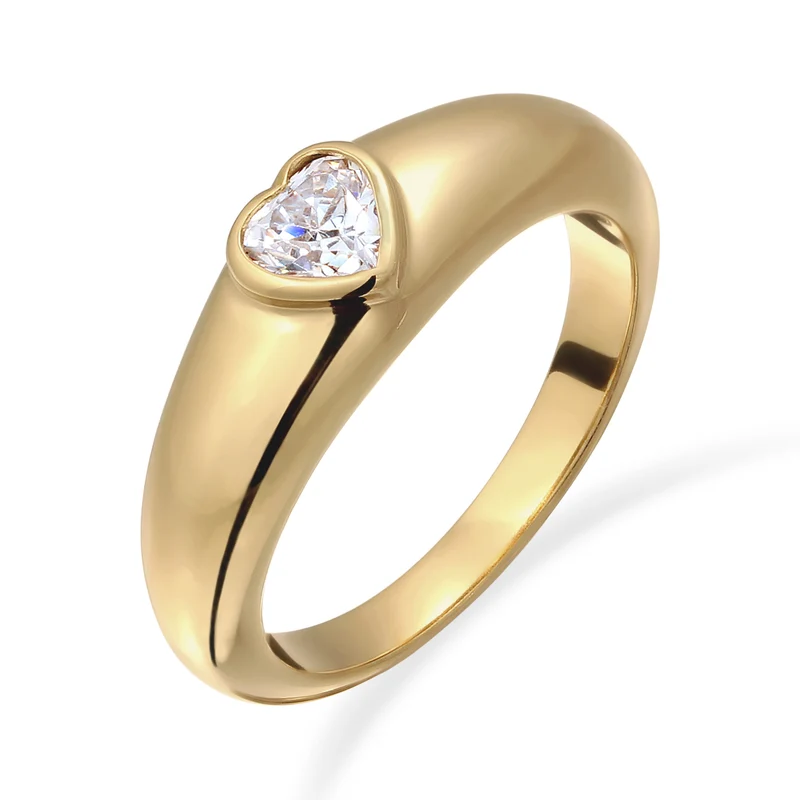 Bandring Herz | Zirkonia (Rot)