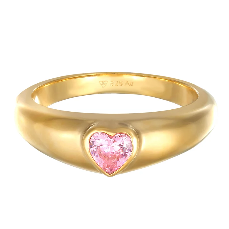 Bandring Herz | Zirkonia (Rot)