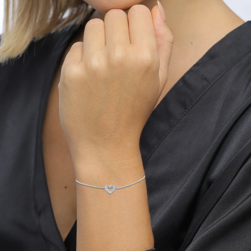 Armband Herz | Mit Kristallen von Swarovski® (Weiß)