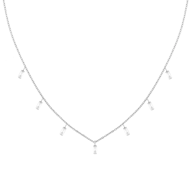 Everlasting Baguette Dangle Kette 14K Vergoldet