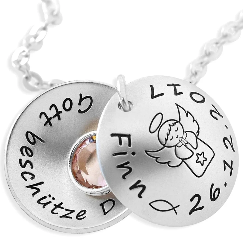 MEDAILLON ZUR TAUFE SCHUTZENGEL KETTE GESCHENK ZUR TAUFE GEBURT TAUFKETTE 925 SILBER