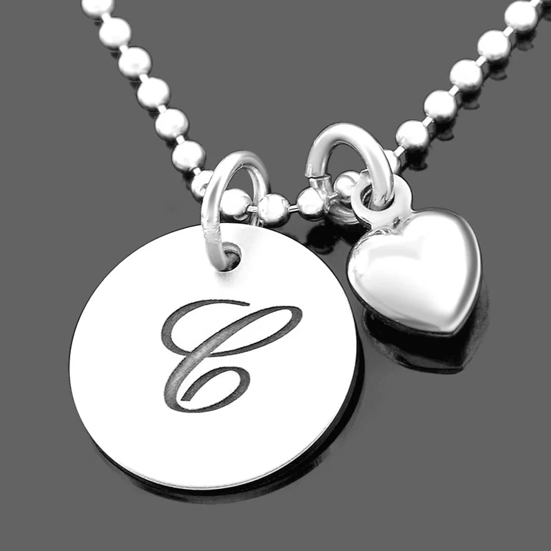 SILBERKETTE MIT INITIALEN ANHÄNGER HERZ DAMENSCHMUCK 925 SILBER HALSKETTE