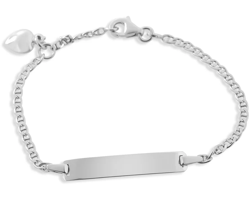 ID ARMBAND BABY SILBERSCHMUCK FÜR KINDER TAUFE TAUFARMBAND HERZ GRAVUR