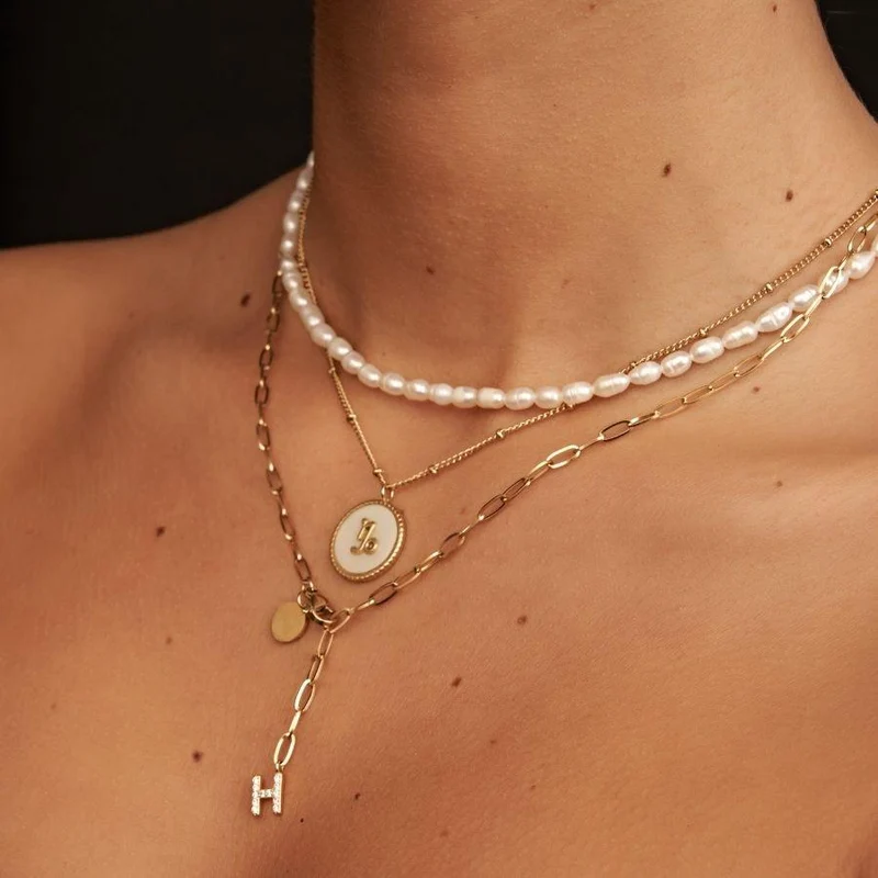 Pearl Abbaddon Kette Gold