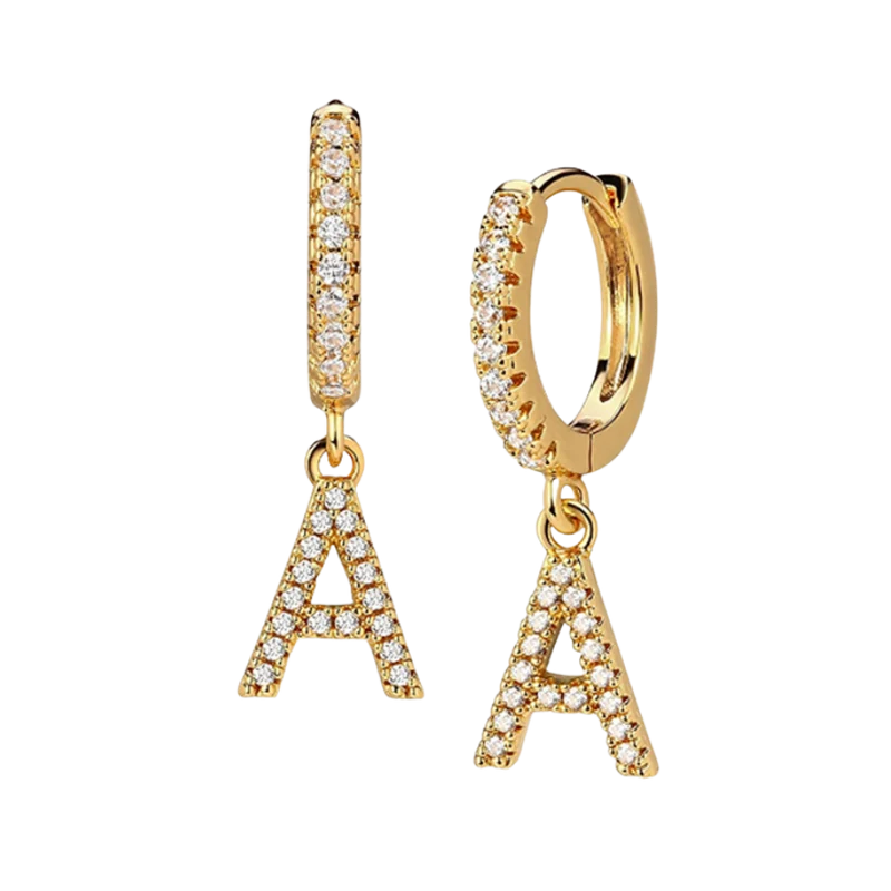 Hi-Life Letter Huggie Ohrringe 18K Vergoldet