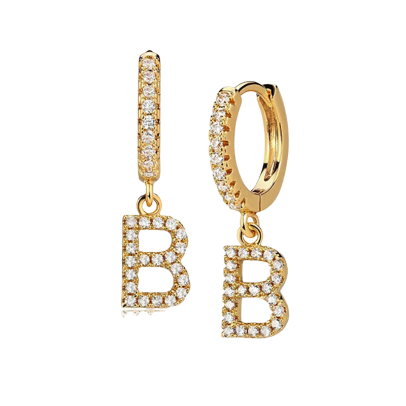 Hi-Life Letter Huggie Ohrringe 18K Vergoldet