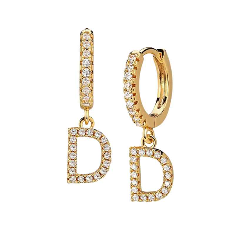 Hi-Life Letter Huggie Ohrringe 18K Vergoldet