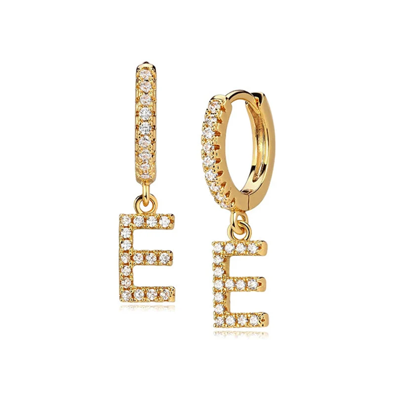 Hi-Life Letter Huggie Ohrringe 18K Vergoldet
