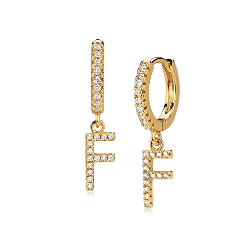 Hi-Life Letter Huggie Ohrringe 18K Vergoldet