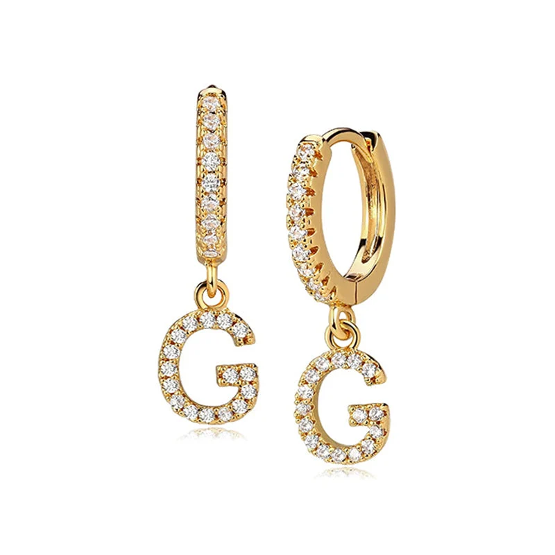 Hi-Life Letter Huggie Ohrringe 18K Vergoldet