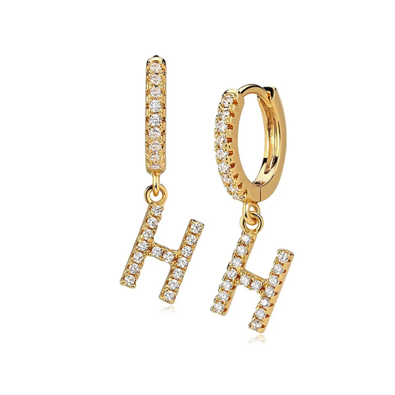 Hi-Life Letter Huggie Ohrringe 18K Vergoldet