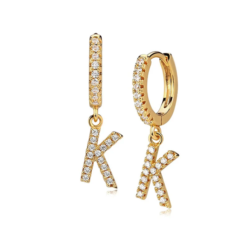 Hi-Life Letter Huggie Ohrringe 18K Vergoldet
