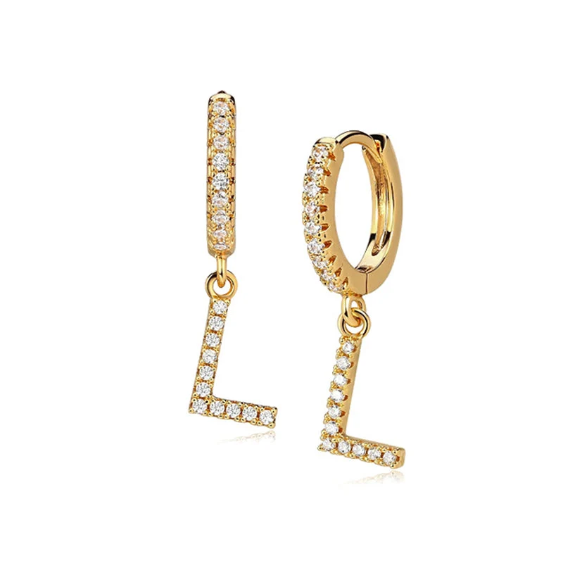 Hi-Life Letter Huggie Ohrringe 18K Vergoldet