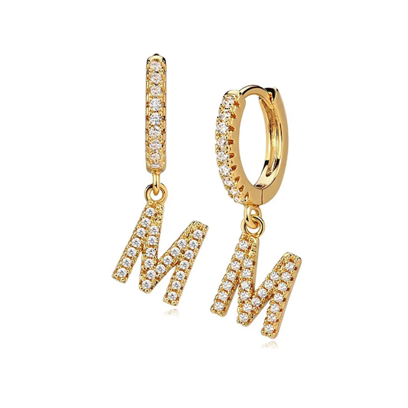 Hi-Life Letter Huggie Ohrringe 18K Vergoldet