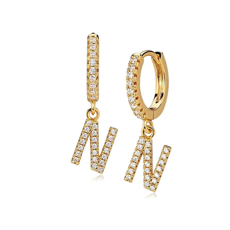Hi-Life Letter Huggie Ohrringe 18K Vergoldet