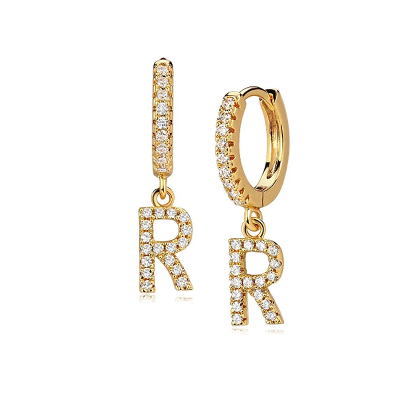 Hi-Life Letter Huggie Ohrringe 18K Vergoldet