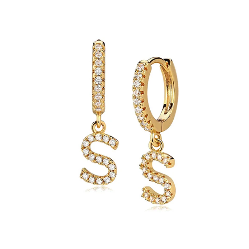 Hi-Life Letter Huggie Ohrringe 18K Vergoldet