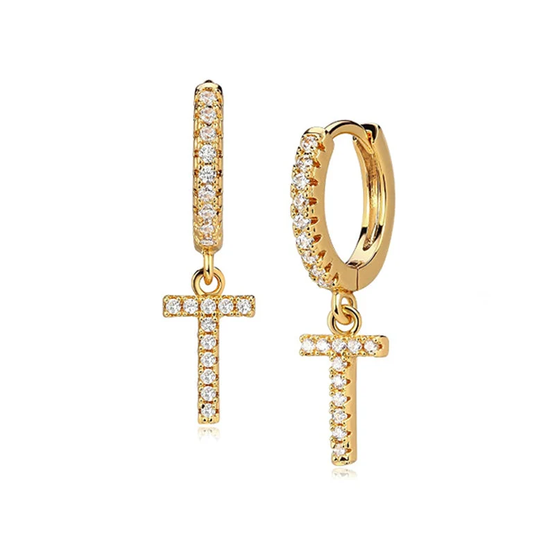 Hi-Life Letter Huggie Ohrringe 18K Vergoldet