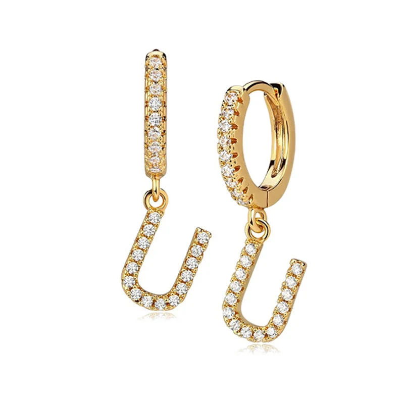 Hi-Life Letter Huggie Ohrringe 18K Vergoldet