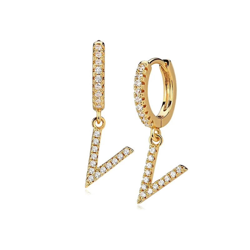 Hi-Life Letter Huggie Ohrringe 18K Vergoldet
