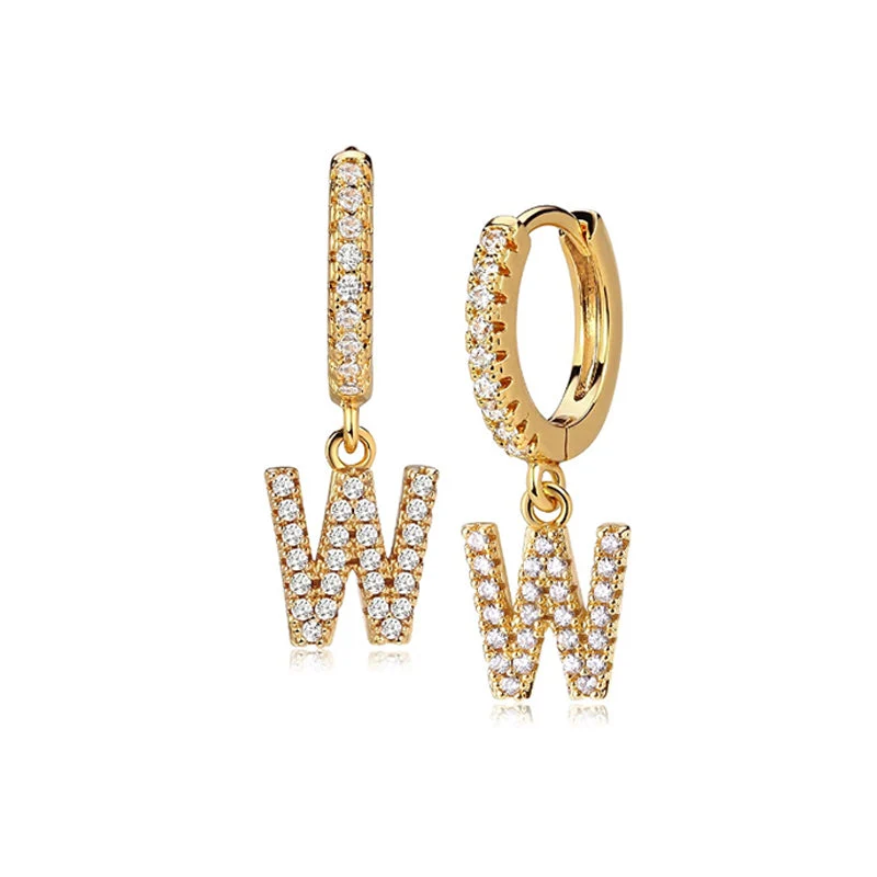 Hi-Life Letter Huggie Ohrringe 18K Vergoldet