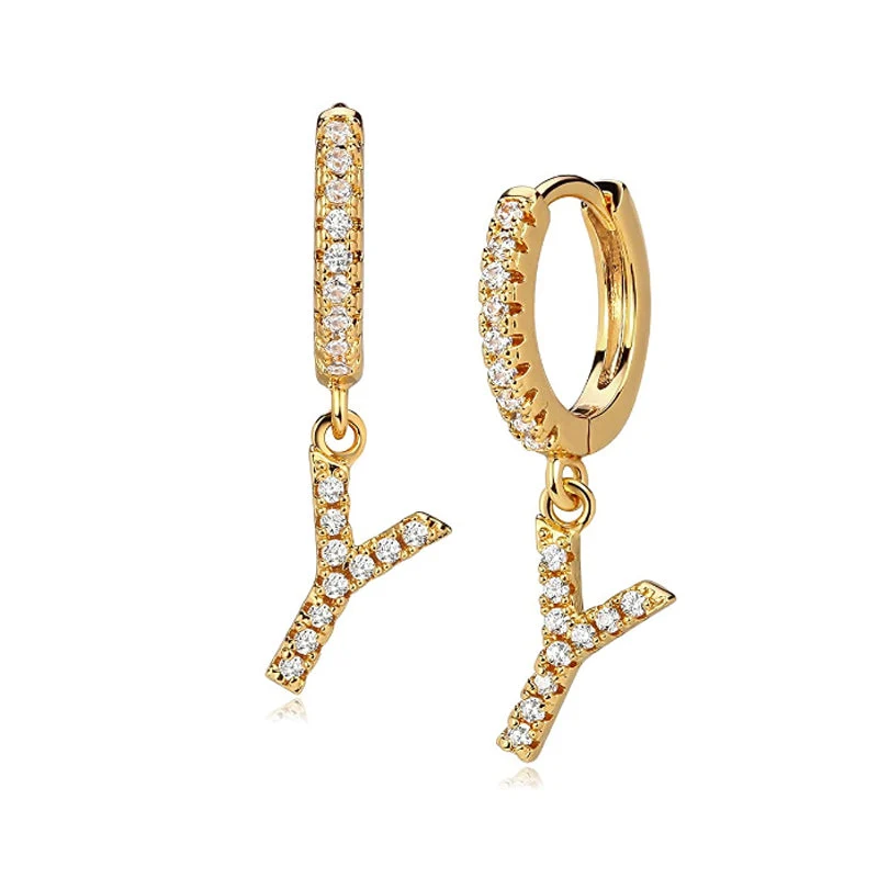 Hi-Life Letter Huggie Ohrringe 18K Vergoldet