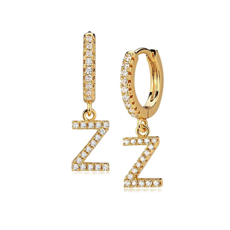 Hi-Life Letter Huggie Ohrringe 18K Vergoldet