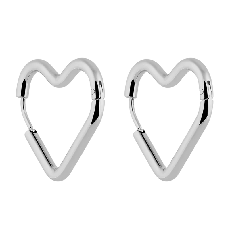 Heart Huggie Edelstahl Ohrringe 14K Vergoldet