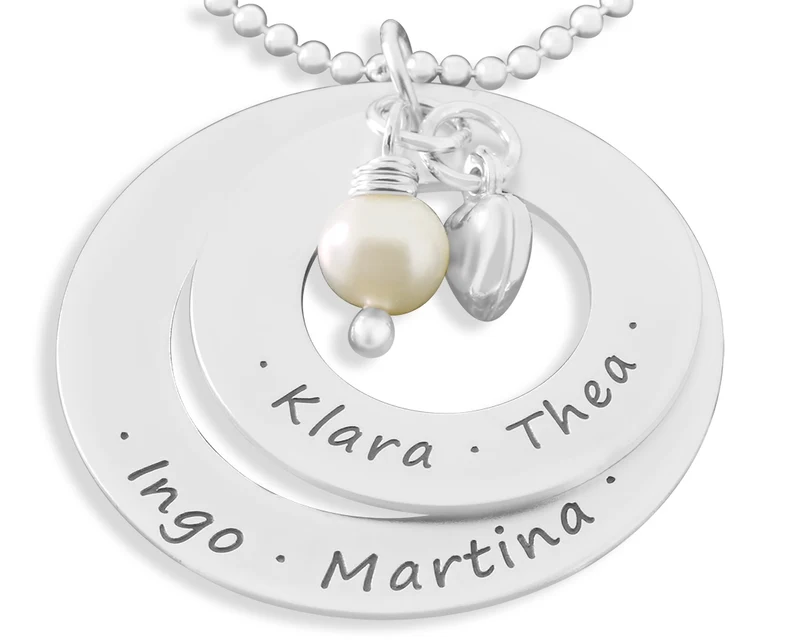 DAMENKETTE SILBER MIT GRAVUR FAMILIENKETTE KETTE MIT NAMEN NAMENSKETTE