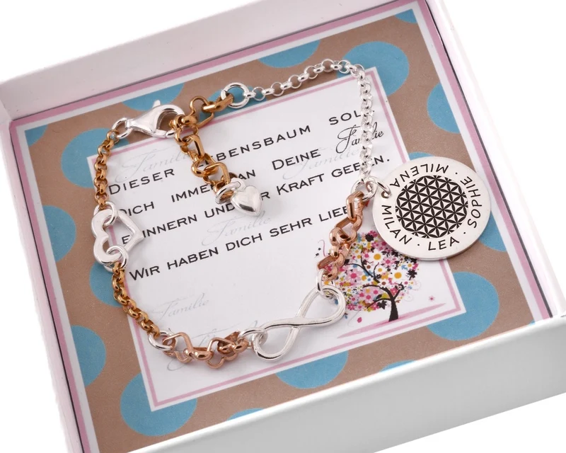 ARMBAND FAMILIENSCHMUCK NAMEN INFINITY SCHMUCK