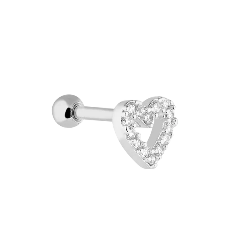 Pave Heart Ohr Piercing Gold