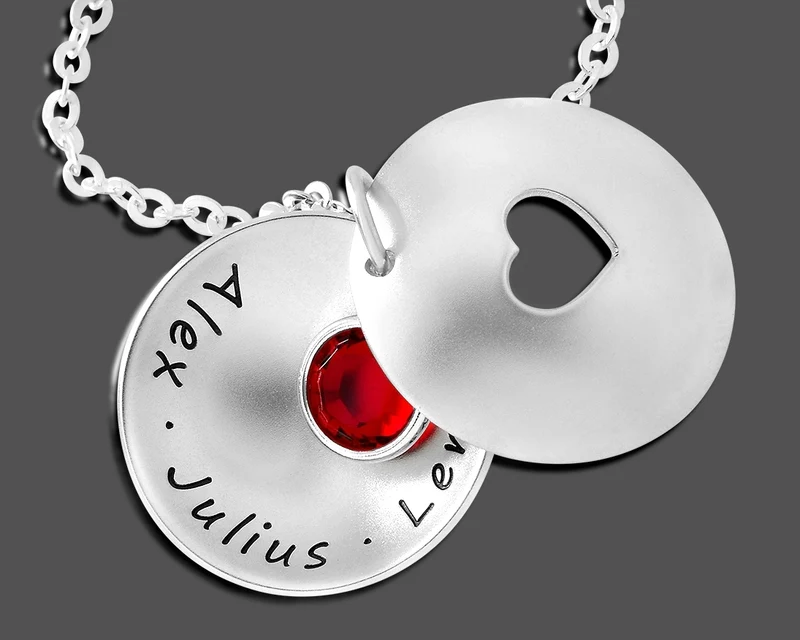 HERZ MEDAILLON MIT NAMEN SILBERSCHMUCK GRAVUR 925 SILBER HALSKETTE DAMEN