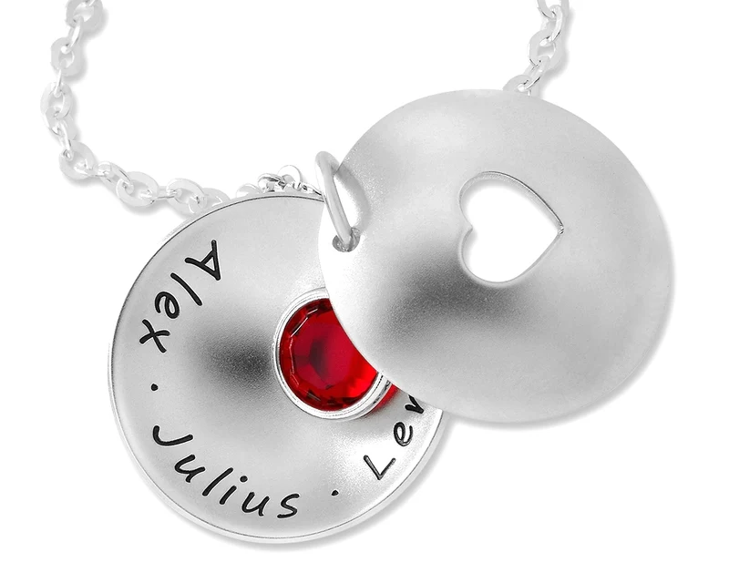 HERZ MEDAILLON MIT NAMEN SILBERSCHMUCK GRAVUR 925 SILBER HALSKETTE DAMEN