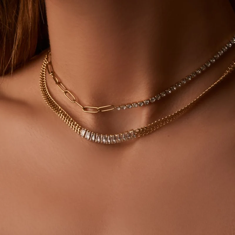 Nereya Baguette Fine Kette Gold