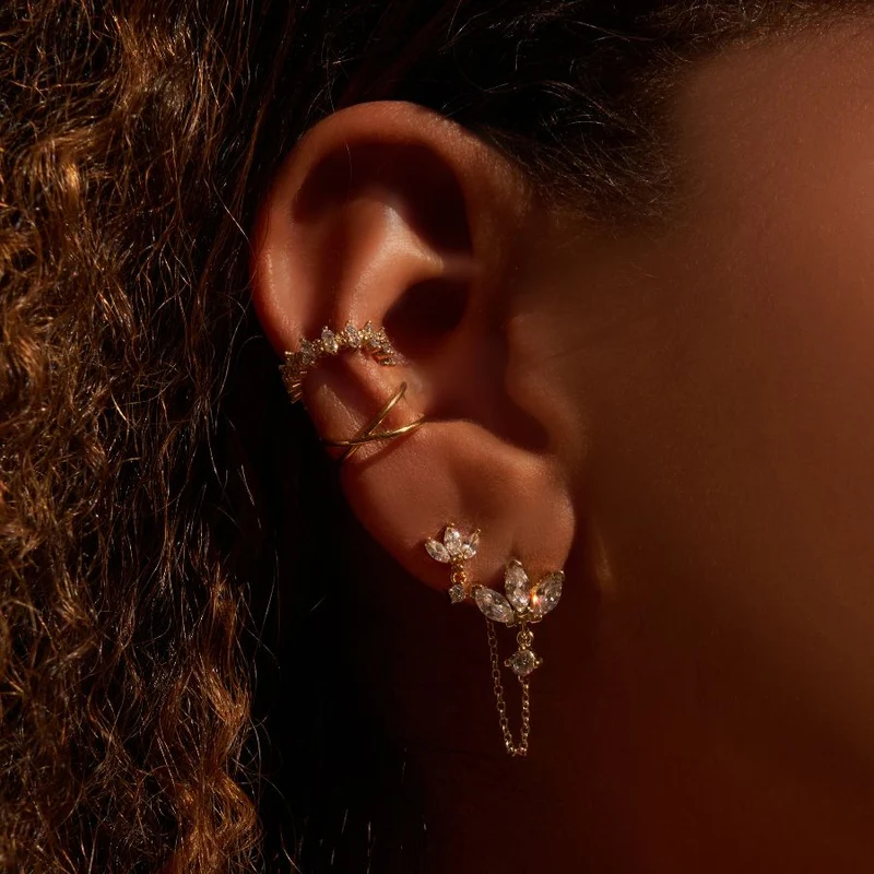Hi-Life Lotus Ohrstecker 14K Vergoldet